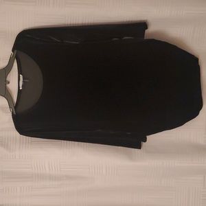 Black Long Sleeve Velour Top